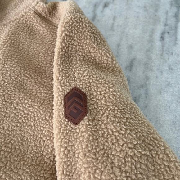 Free Country Free Cycle Camel Highland Sherpa Fleece Jacket Mens Size Small - Picture 5 of 10